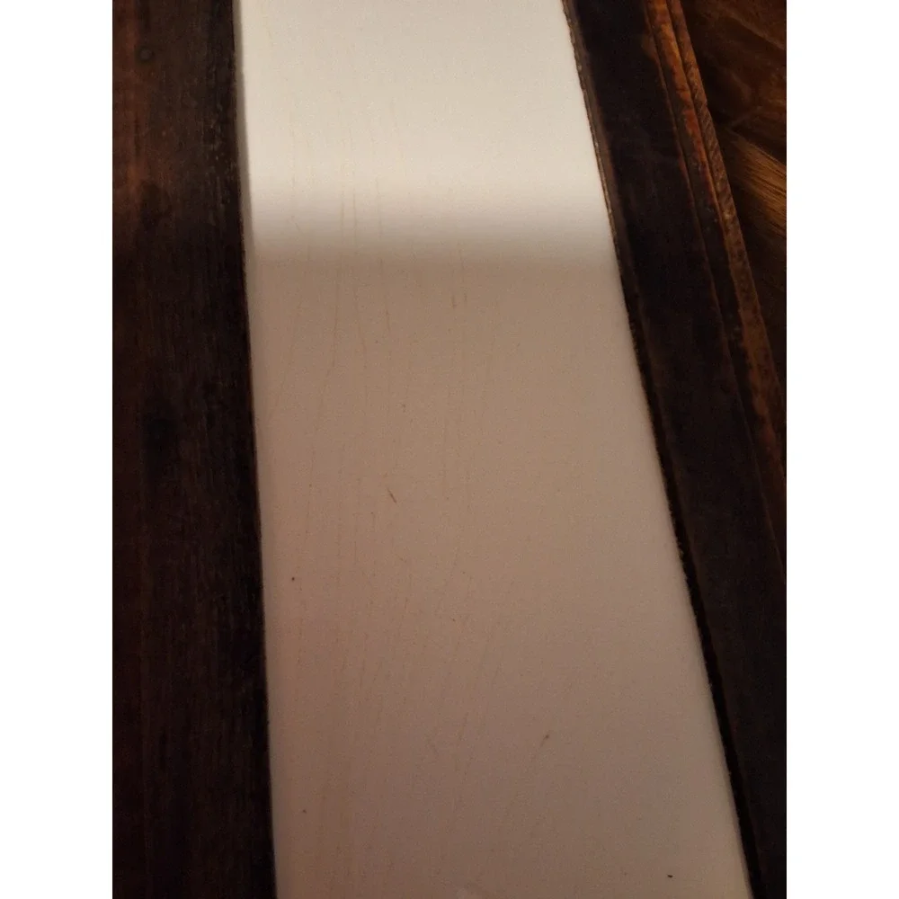 Vintage Germany Tiger Maple Wood and White Ceramic Bread Box Storage Container